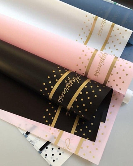 Chic English Letter Waterproof Floral Wrap Paper Set - Premium Bouquet Presentation