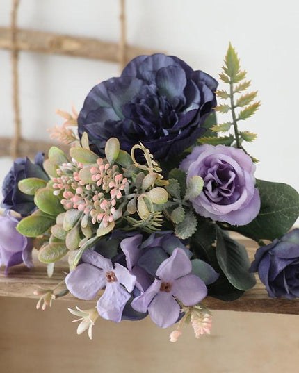 Elegant Silk Peony Rose Autumn Arrangement for Luxurious Decor