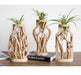Exquisite Handcrafted Wooden Vase with Detailed Ornamentation for Chic Home Decoration