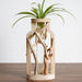 Elegant Handcrafted Wooden Vase with Decorative Details