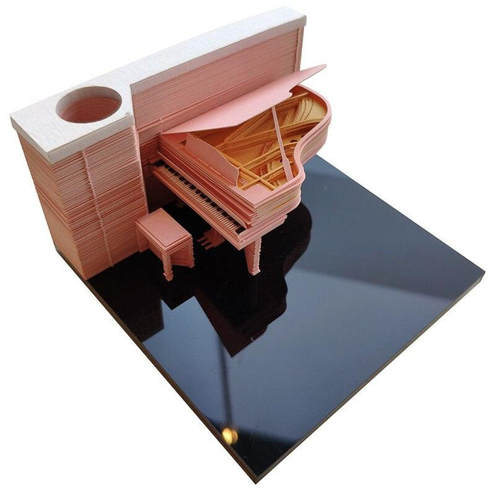 Elegant 3D Kawaii Piano Memo Pad - Chic Mini Journal for Artistic Inspiration