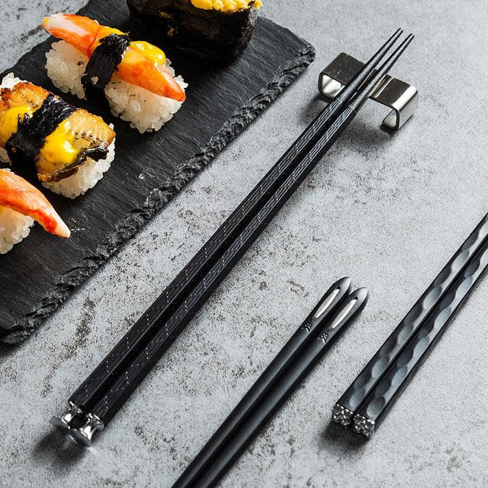 Eco-Friendly Stainless Steel Sushi Chopsticks Set - Pack of 5