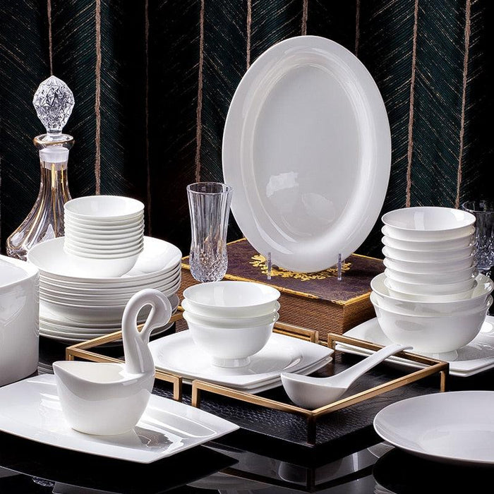 Handcrafted Asian Ceramics Dining Collection with 60 Pieces