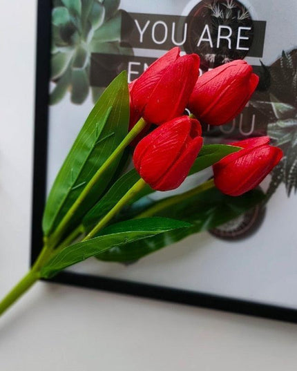 Elegant White Tulip Bouquet: Real Touch Luxury Flowers for Timeless Décor