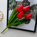 Opulent Botanica Collection: Realistic Hot Pink Tulip Stems - Set of 5 for Elegant Floral Decor
