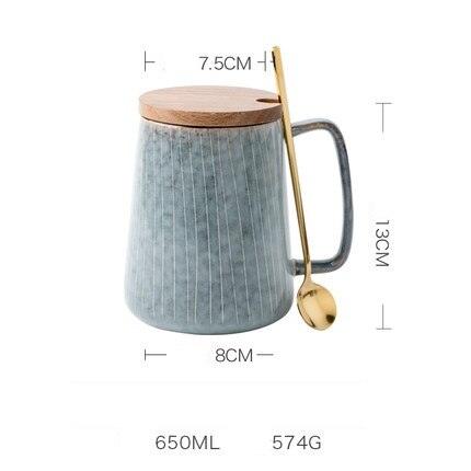 650ml Europe Retro Ceramic Mug With Spoon Coffee Creative Office Office Tea Drink Drinkware Couples Gift-0-Très Elite-A No Spoon-650ml-Très Elite