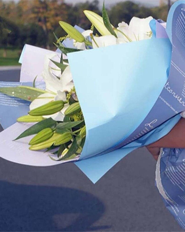 Elegant Floral Alphabet Gift Wrap Collection - Premium Waterproof Crafting Kit - Korean Design Essentials