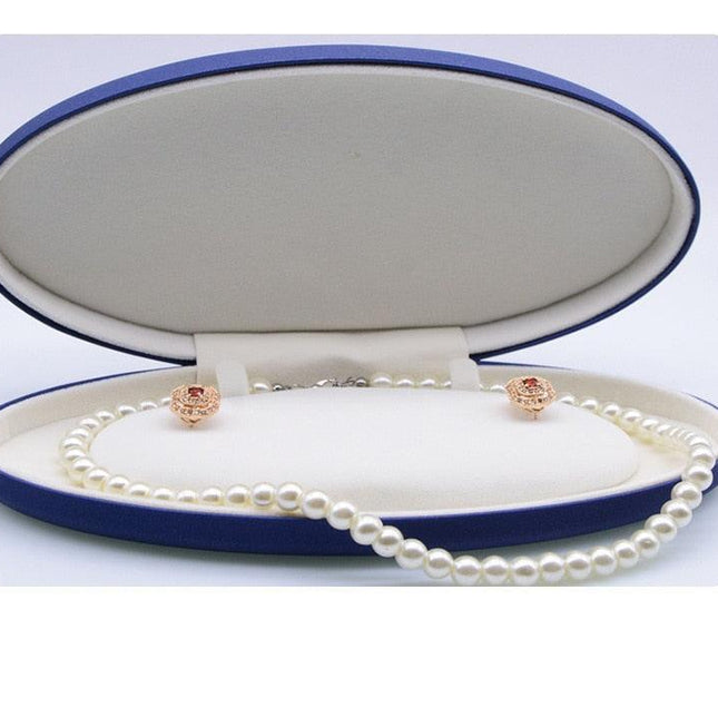 Luxurious Faux Leather Pearl Jewelry Organizer with Elegant Gift Box by Royalwood House