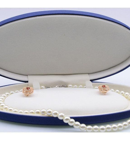 Elegant Pearlescent Jewelry Organizer - Luxurious PU Leather Storage Case and Gift Solution