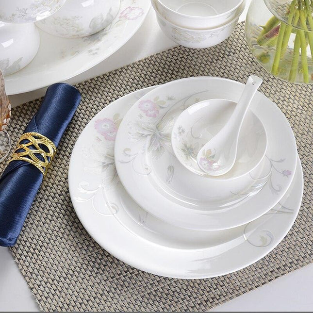 Elegant 56-Piece Jingdezhen Porcelain Dinnerware Collection