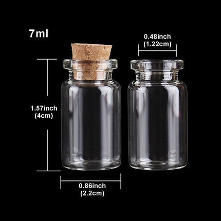 Chic Cork-Stoppered Glass Bottle Set - 10 Stylish Vials for Crafts and Decor