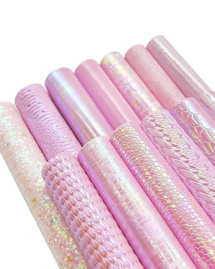 Glamorous Pink Glitter Faux Leather Craft Sheets - Perfect for Stunning Projects
