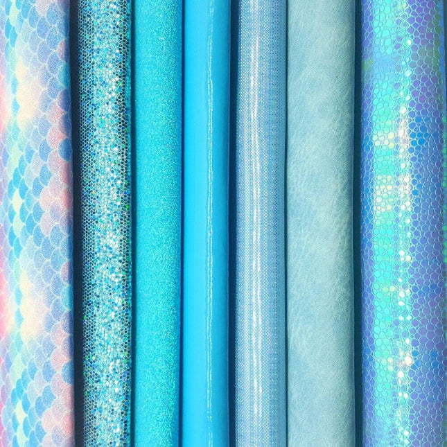 Glistening Ocean Blue Glitter Fabric: Unleash Your Creative Glamour