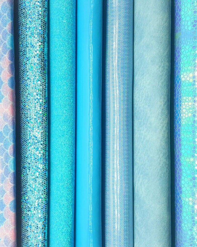 Glistening Ocean Blue Glitter Fabric: Unleash Your Creative Glamour