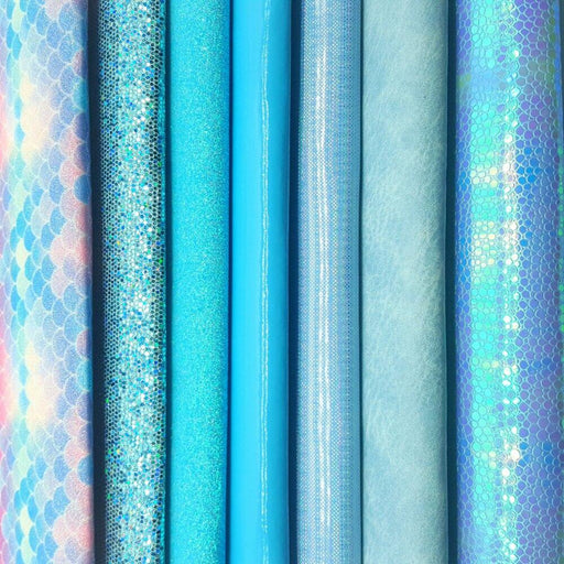 Ocean Blue Glitter Fabric with Glamorous Sparkle