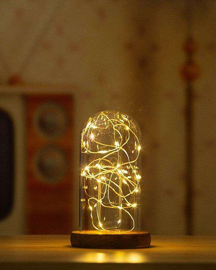 Timeless Elegance Red Pink Rose Glass Dome Display