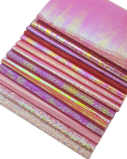 Shimmering Red Chunky Glitter Craft Fabric Sheets - A4 Size for DIY Projects