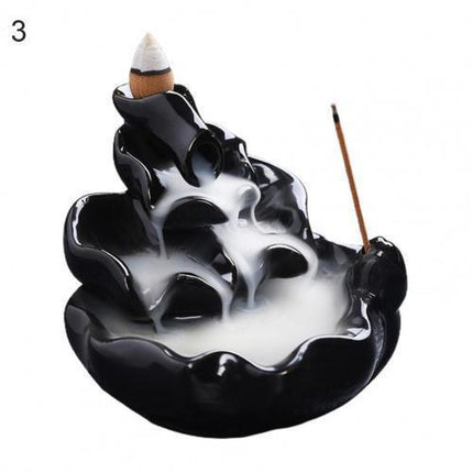 Tranquil Cascade Ceramic Incense Burner for Home Aromatherapy and Relaxation