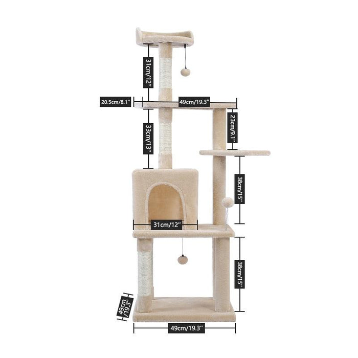 Luxury Cat Haven: Premium Multi-Level Kitty Tower with Plush Beds and Sturdy Scratching Posts