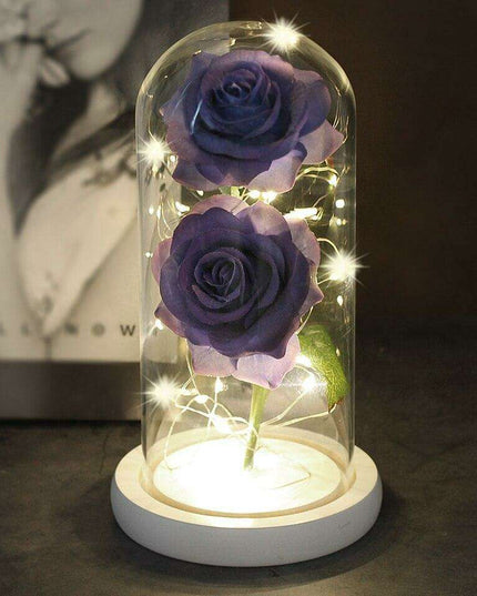 Everlasting Love: Enchanted Rose Display in Heart-Shaped Glass Dome - Luxurious Gift for Memorable Occasions