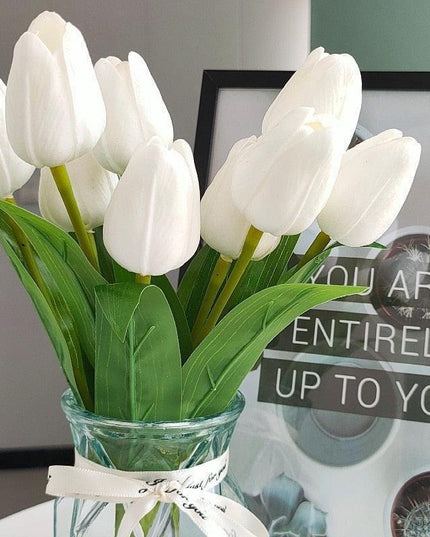 Exquisite Hot Pink Tulip Stems - Set of 5 for Luxurious Floral Arrangements