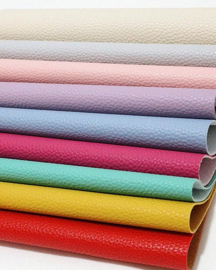 Elegant Litchi Pattern Vegan Leather Craft Sheet - A4 Size for Creative Projects