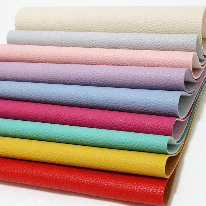 Elegant Litchi Pattern Vegan Leather Craft Sheet - A4 Size for Creative Projects