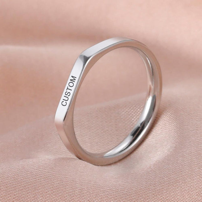 Eternal Connection Customizable Stainless Steel Couple Rings - A Celebration of Infinite Love