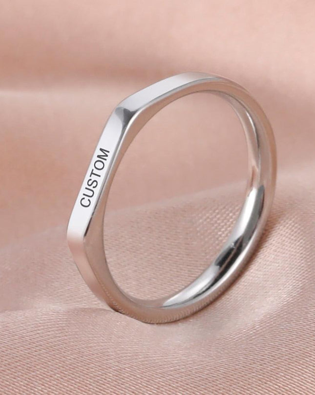 Eternal Connection Customizable Stainless Steel Couple Rings - A Celebration of Infinite Love