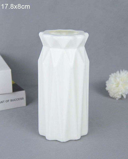 Nordic Elegance White and Pink Floral Vase - Quick Delivery
