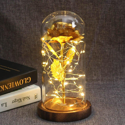 Eternal Rose LED Glass Dome for Enchanting Decor