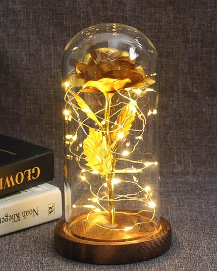Eternal Rose LED Glass Dome for Enchanting Decor