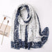 Luxurious Blue Porcelain Cashmere Blend Shawl - The Perfect Accessory for Any Occasion