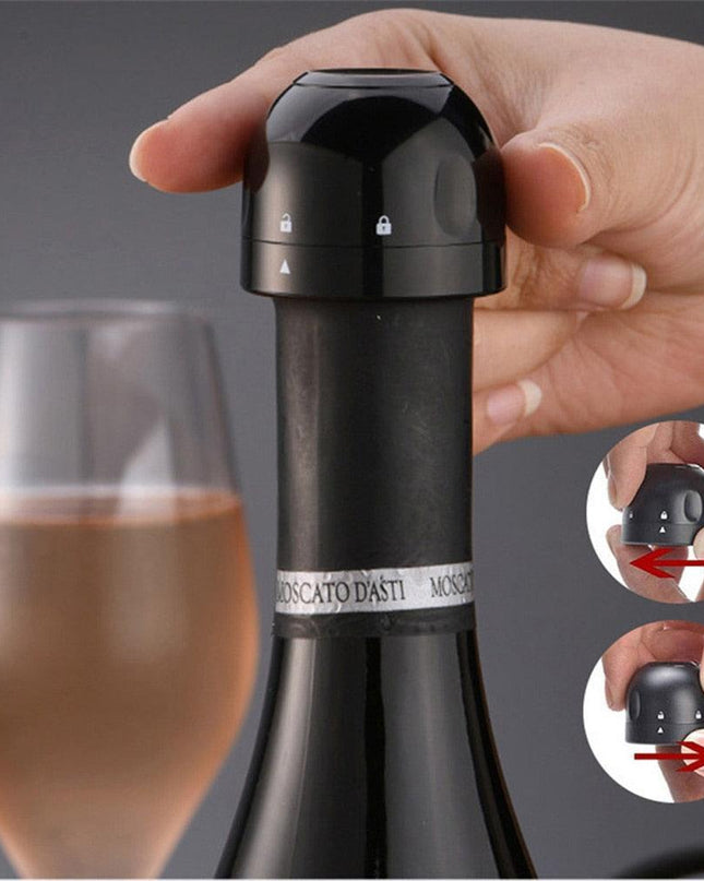 Elegant Champagne Preservation Stopper with Unique Spinning Lock