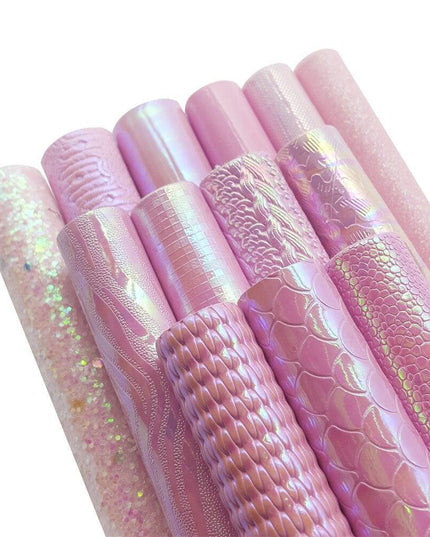 Sparkling Pink Holographic Vinyl Fabric Collection - Perfect for DIY Creations