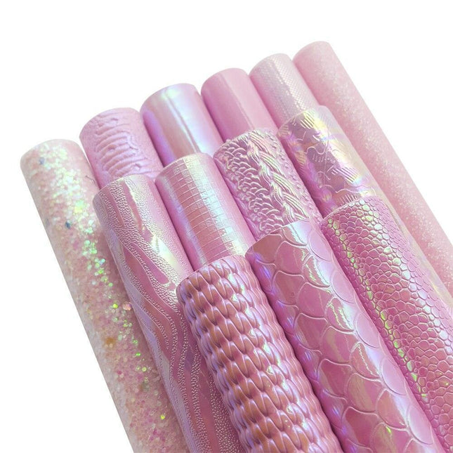Sparkling Pink Holographic Vinyl Fabric Collection - Perfect for DIY Creations