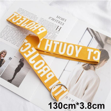 Trendy Unisex Harajuku Letter Printed Canvas Belt - Essential Accessory for Style Aficionados