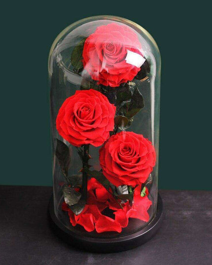 Eternal Enchantment: Exquisite Preserved Rose in Glass Dome Display
