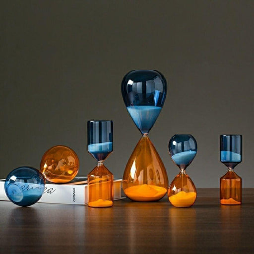 Hourglass Sand Timer Set with Dual-Color Sand - 5/15/30/60 Minute Intervals