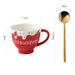 Strawberry Ceramic Mug with Lid and Spoon for Stylish and Comfortable Drinks