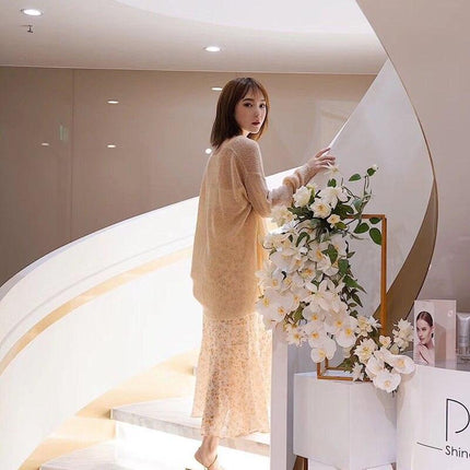 Elegant Silk White Butterfly Orchid Arrangement by JAROWN