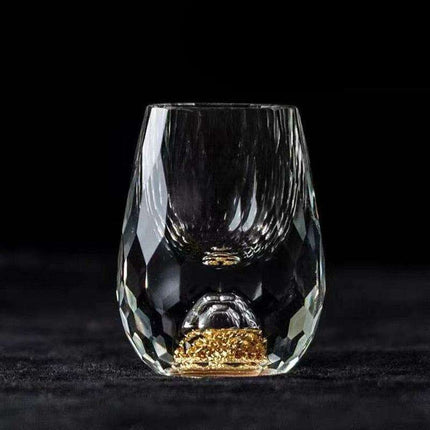 Luxurious 24k Gold-Accented Crystal Shot Glasses - Set of 2 for Exquisite Celebrations