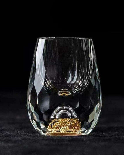 Luxurious 24k Gold-Accented Crystal Shot Glasses - Set of 2 for Exquisite Celebrations