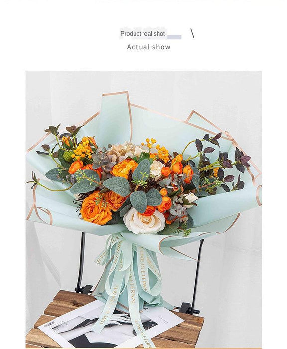 Elegant Korean Style Waterproof Floral Wrapping Paper Set - Elevate Your Flower Arrangements