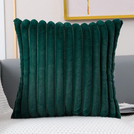 Elegant Dual-Sided Botanical Fur Pillow Cover Set - Luxurious 45x45cm & 30x50cm Sizes