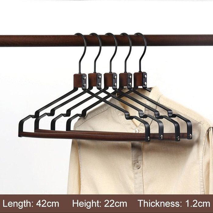 Premium Wooden and Metal Hangers Set - 5 Pack for Ultimate Closet Organization