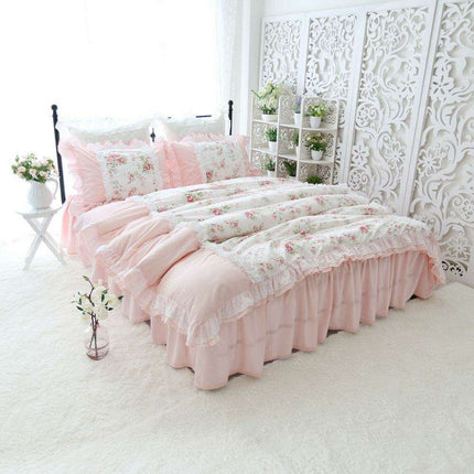 Majestic Lace-Trimmed Cotton Bedding Collection