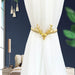 Sophisticated Elk-Inspired Metal Curtain Tieback with Leaf Accent - Luxurious Home Decor