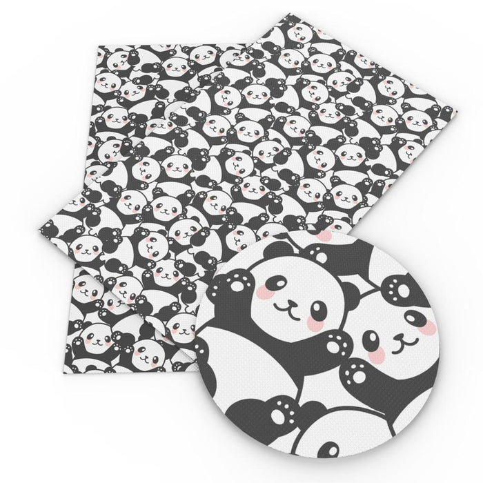 Panda Print Faux Leather Fabric: Versatile Craft Material