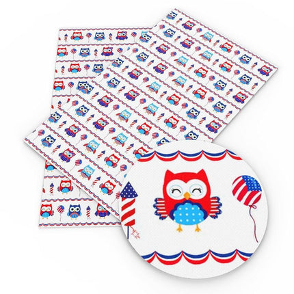Patriotic Faux Leather Crafting Material - 20*33cm